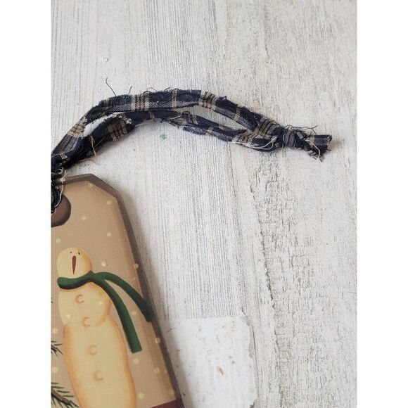 Winter Snowman snow pine tree plaid ornament decor - Picture 3 of 4